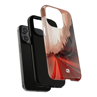 Red Tough 2.0 Magsafe Phone Case for iPhone - Crimson Pulse Horizon