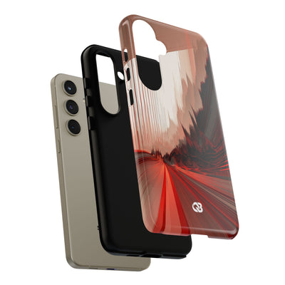 Red Tough Phone Case for Samsung - Crimson Pulse Horizon