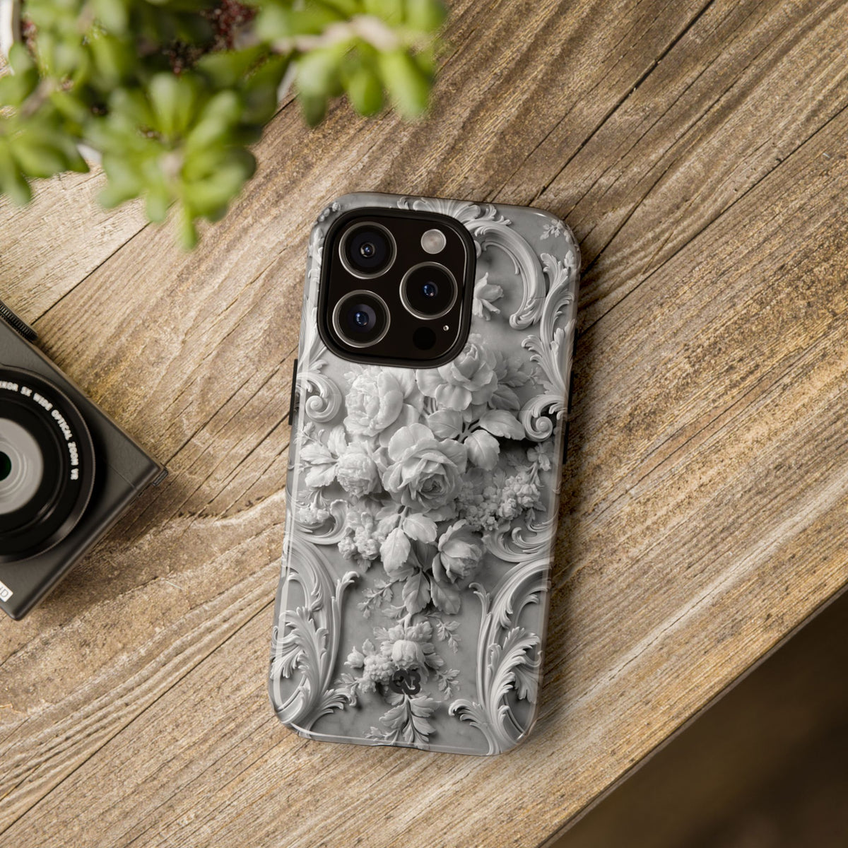 Rococo Marble Rose · Tough Phone Case for iPhone · White
