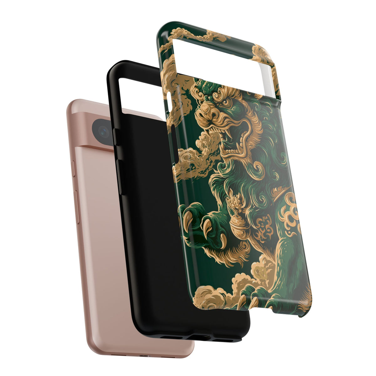 Imperial Guardian Lion · Tough Phone Case for Pixel ·  Green