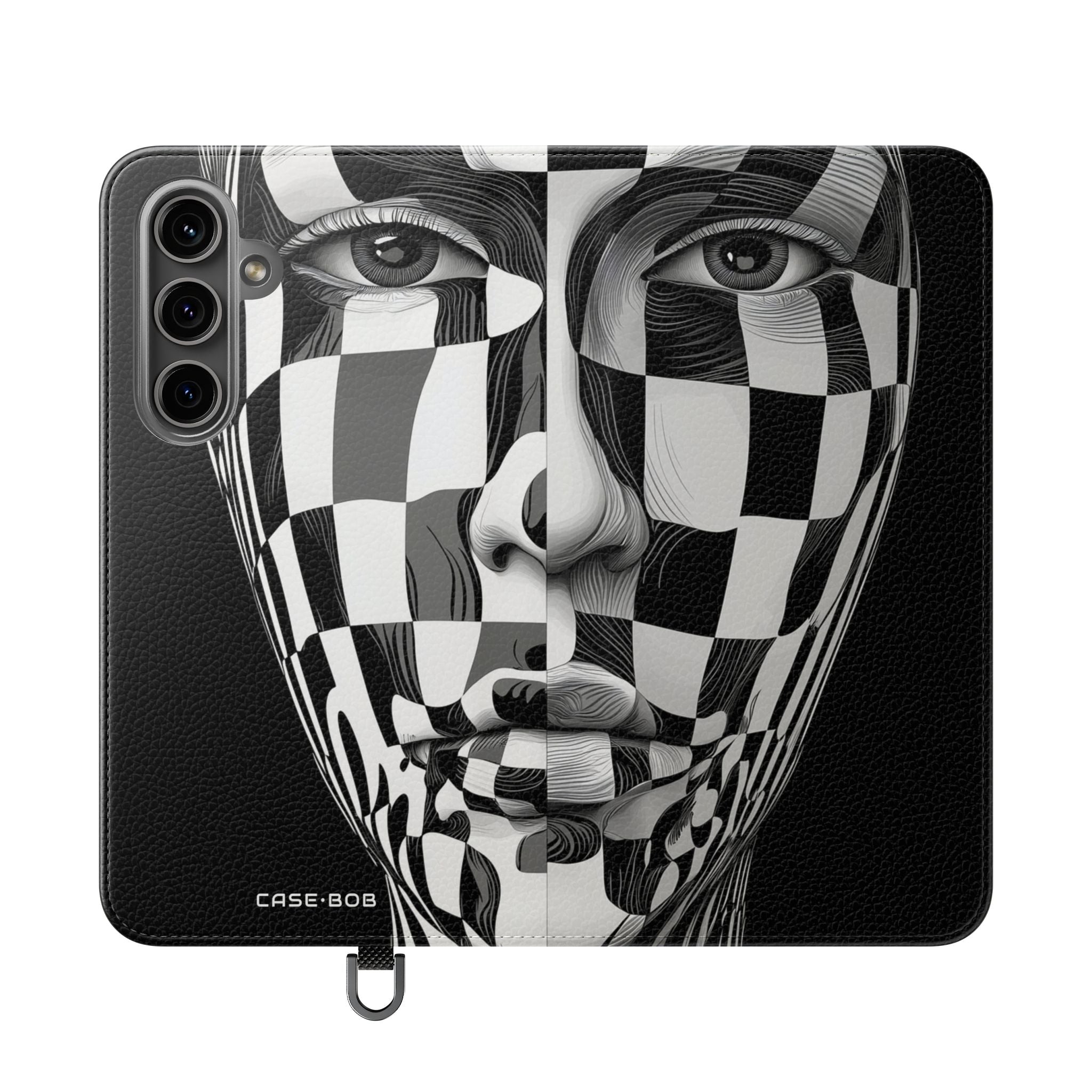 Mirrored Checkerboard Face - Samsung S24 Plus Case - Wallet