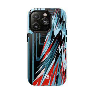 Blue Tough 2.0 Magsafe Phone Case for iPhone - Glitch Peak Cyan