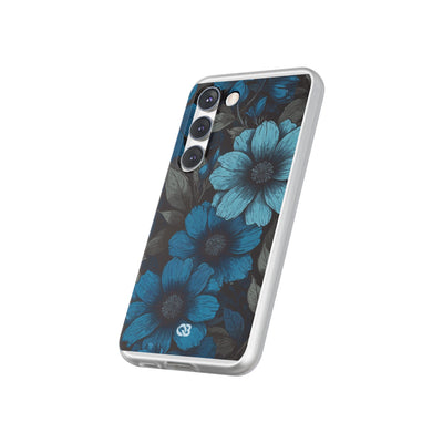 Obsidian Blue Petals · Soft Phone Case for Samsung
