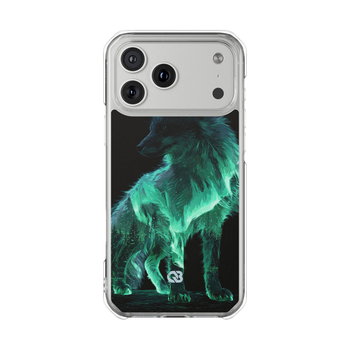 Nordic Aurora Fox · Clear Impact Magnetic Phone Case for iPhone · Teal