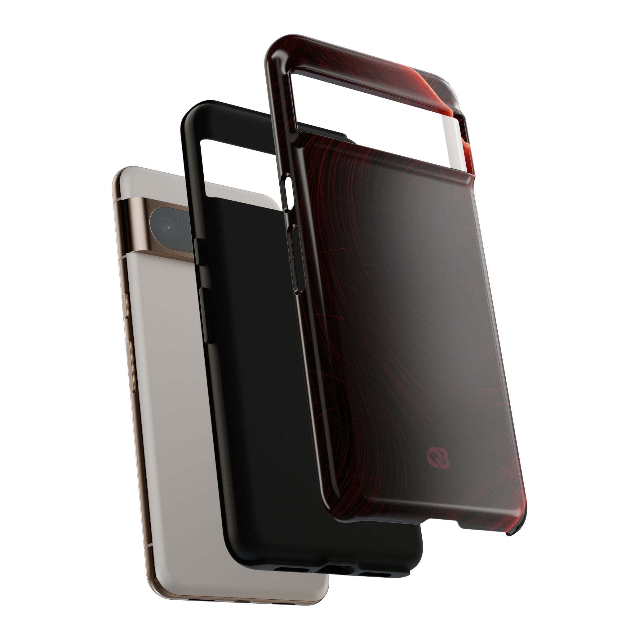 Red Tough Phone Case for Google Pixel - Crimson Flare Flux