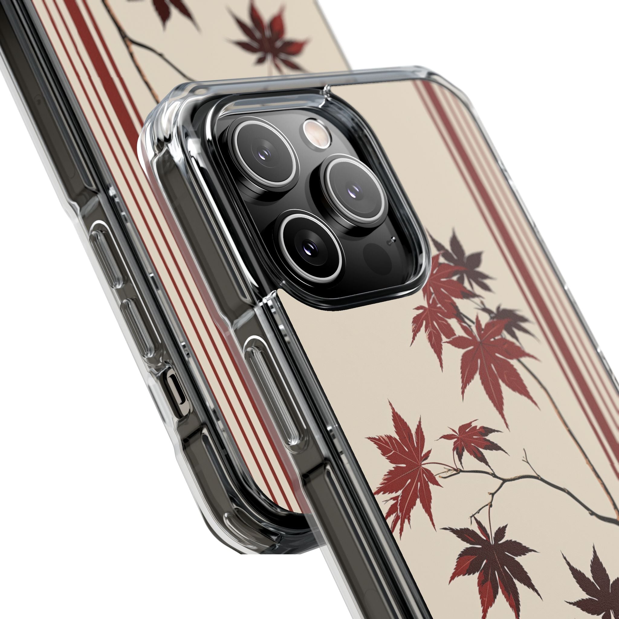 Red Impact MagSafe Phone Case for iPhone - Crimson Momiji Stripe