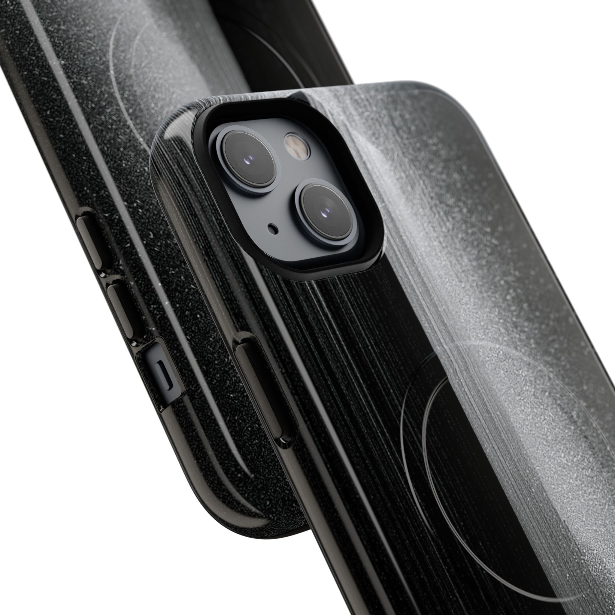 Black Tough 2.0 Magsafe Phone Case for iPhone - Brutalist Pixel Monolith