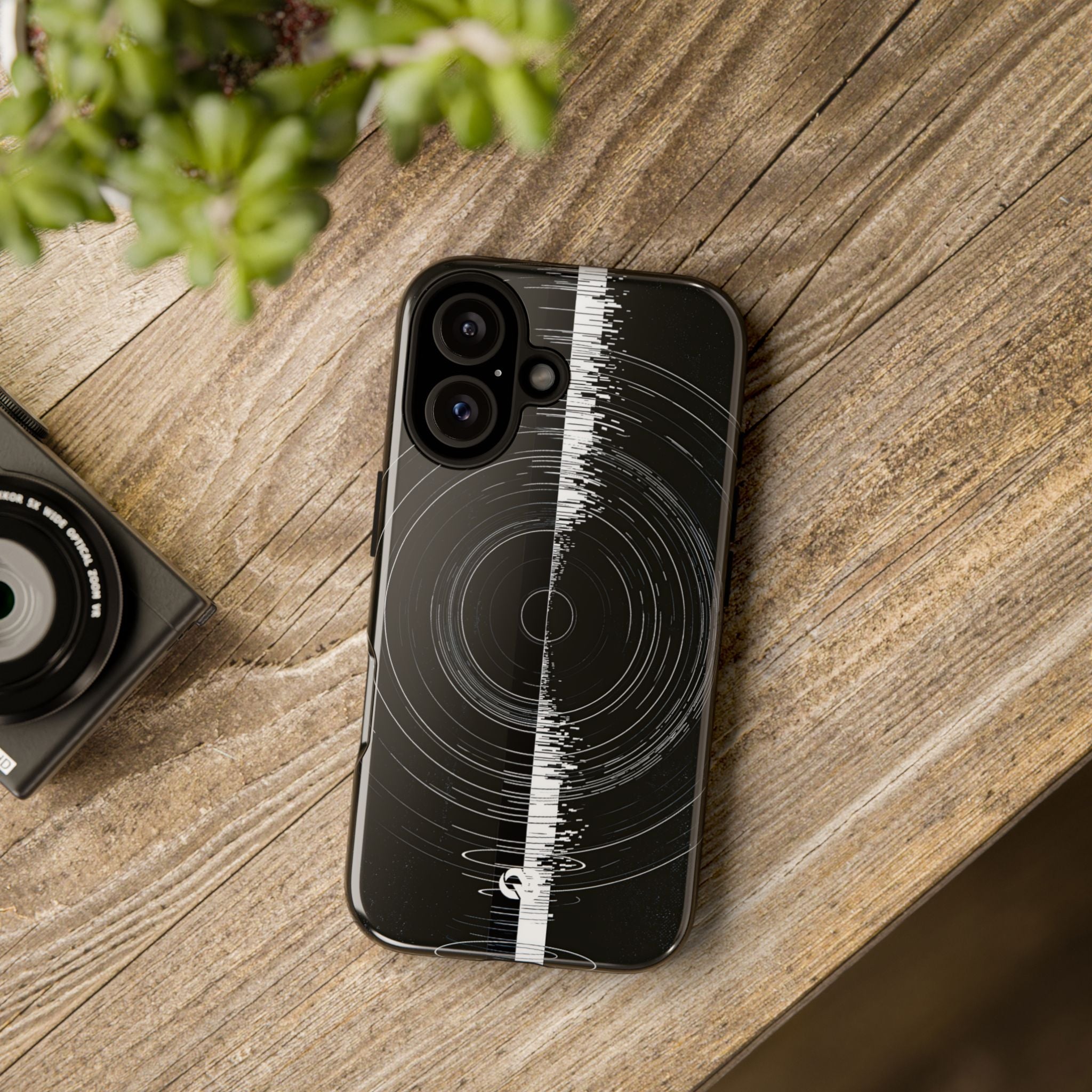 Black Tough Phone Case for iPhone - Obsidian Orbital Signal