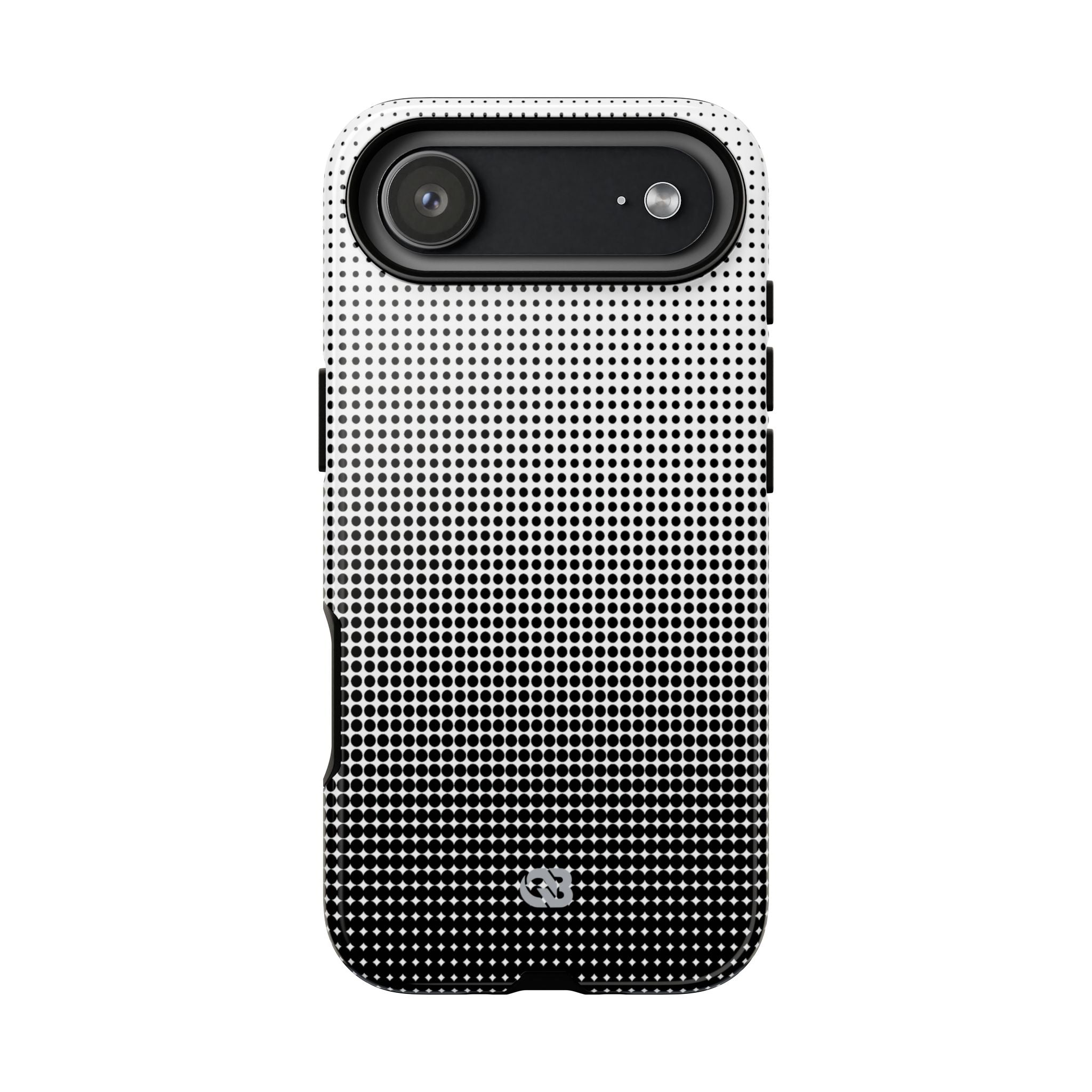 Black Tough Phone Case for iPhone - Obsidian Halftone Flux