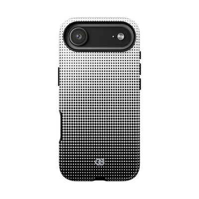 Black Tough Phone Case for iPhone - Obsidian Halftone Flux
