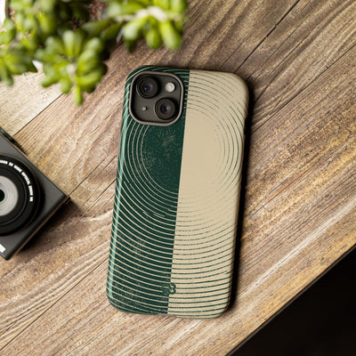 Green Tough Phone Case for iPhone - Evergreen Split Grain