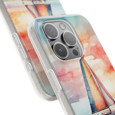 Crimson Horizon Sail · Soft Custodia per iPhone