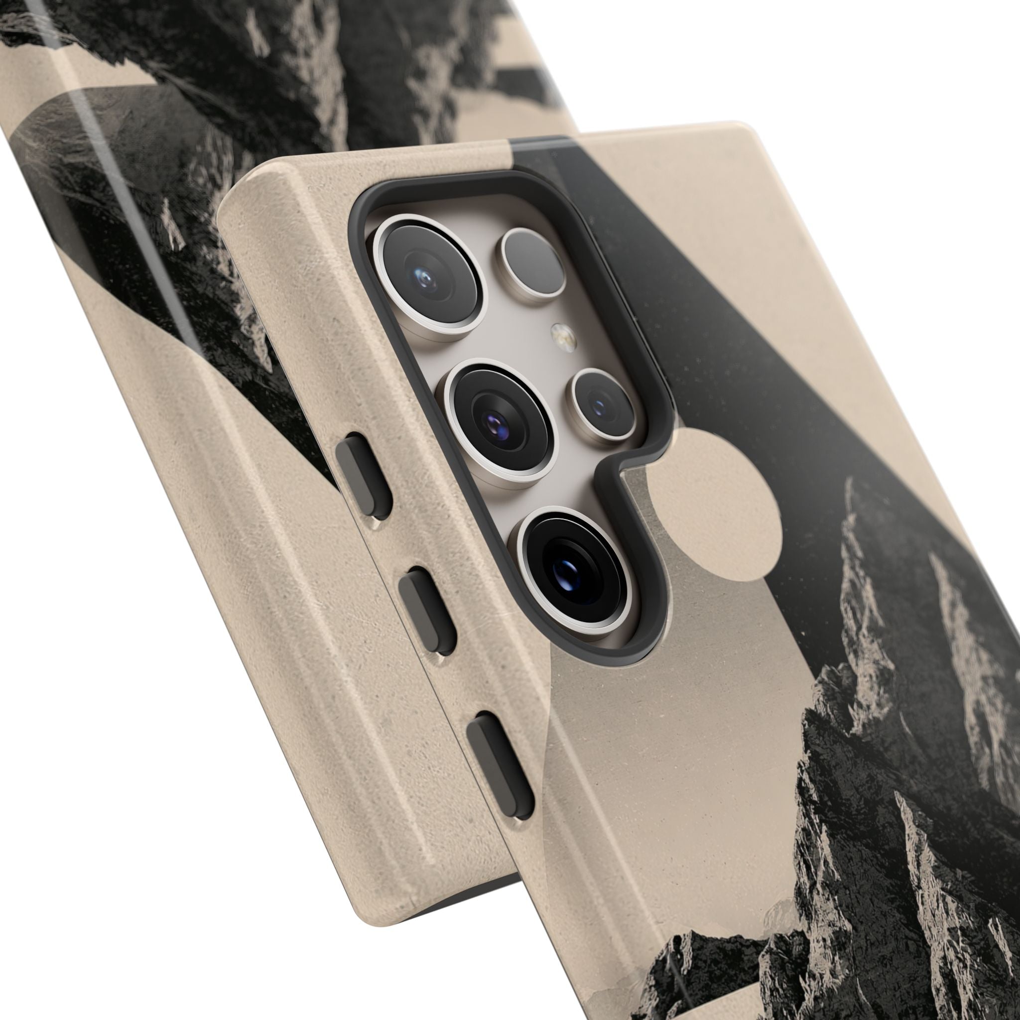 Beige Tough Phone Case for Samsung - Obsidian Summit Parchment