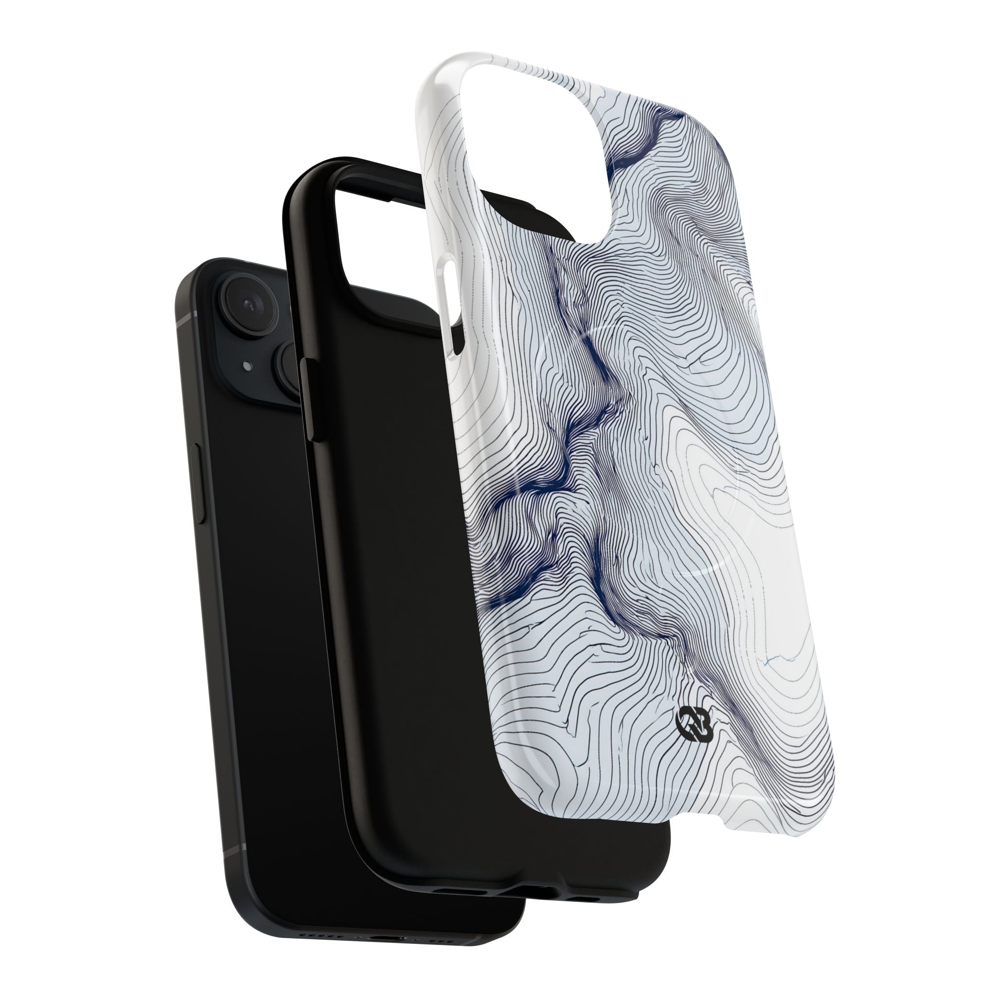 White Tough 2.0 Magsafe Phone Case for iPhone - Nordic Ridge Topo