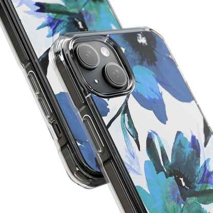 Blå Blomst Glød iPhone 15 Plus Cover - Impact