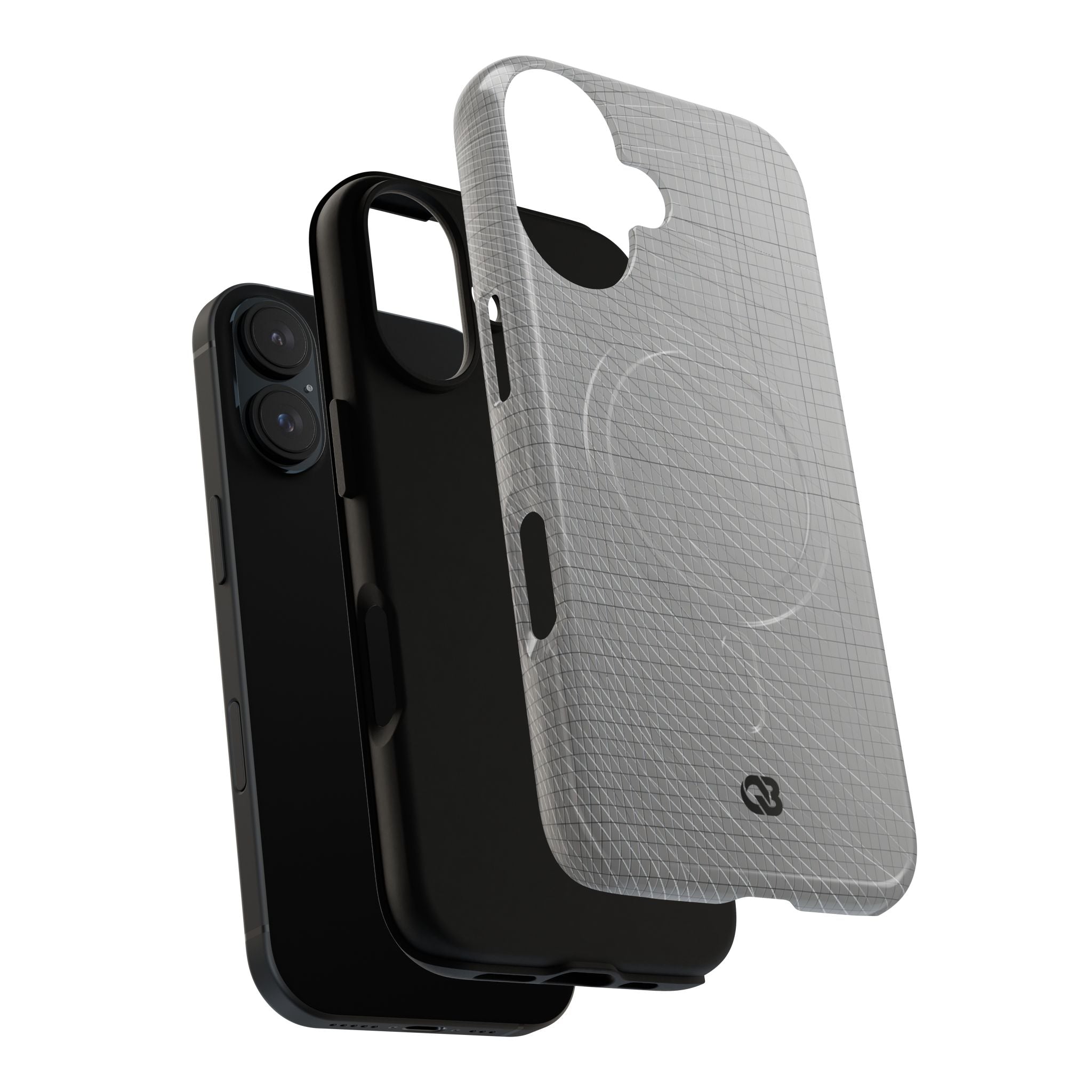 Grey Tough 2.0 Magsafe Phone Case for iPhone - Chrome Mesh Warp