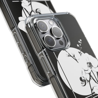 Nocturne Orchid Bloom · Clear Impact Magnetic Phone Case for iPhone ·  Black