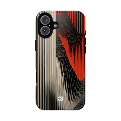 Red Tough 2.0 Magsafe Phone Case for iPhone - Crimson Pulse Topo