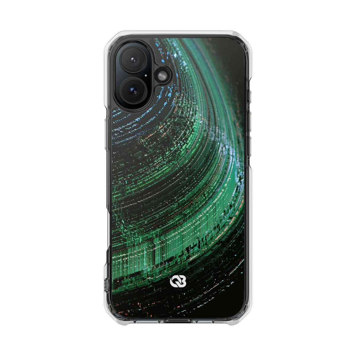 Orbital Data Stream · Clear Impact Magnetic Phone Case for iPhone · Green