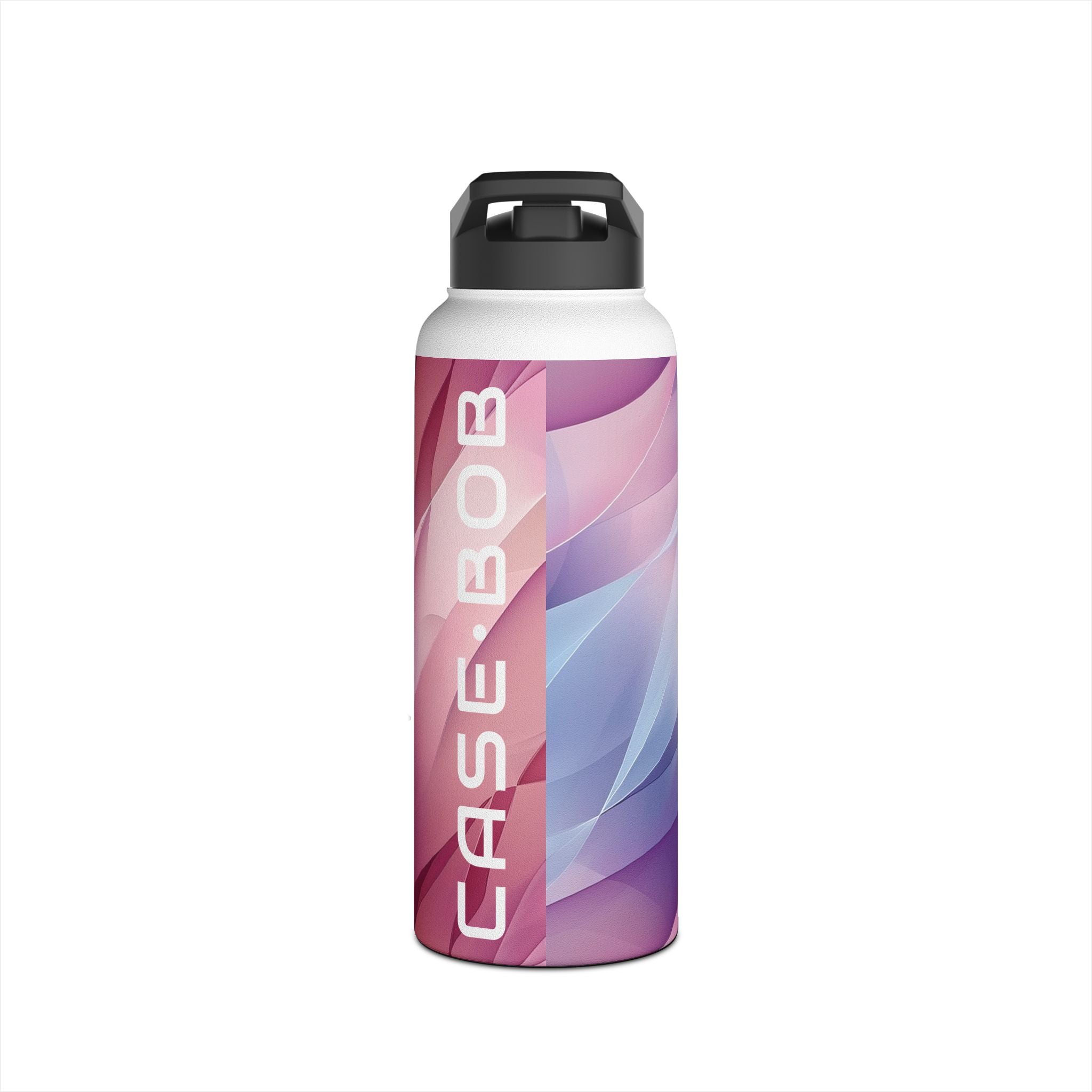Pink Leafwave - Stainless Steel Water Bottle