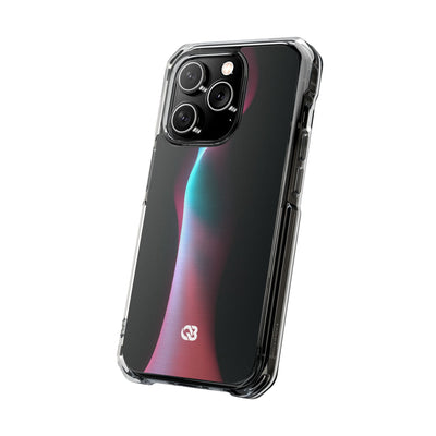 Neon Pixel Flow · Clear Impact Magnetic Phone Case for iPhone · Black