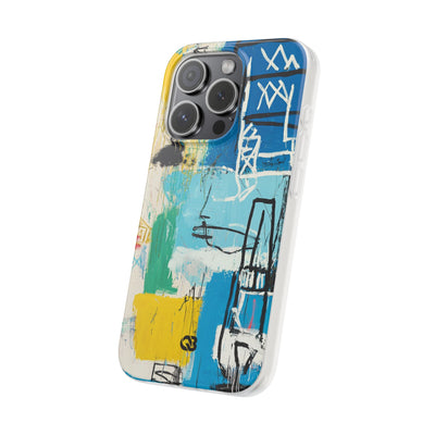 Azure Urban Scribble · Soft Phone Case for iPhone