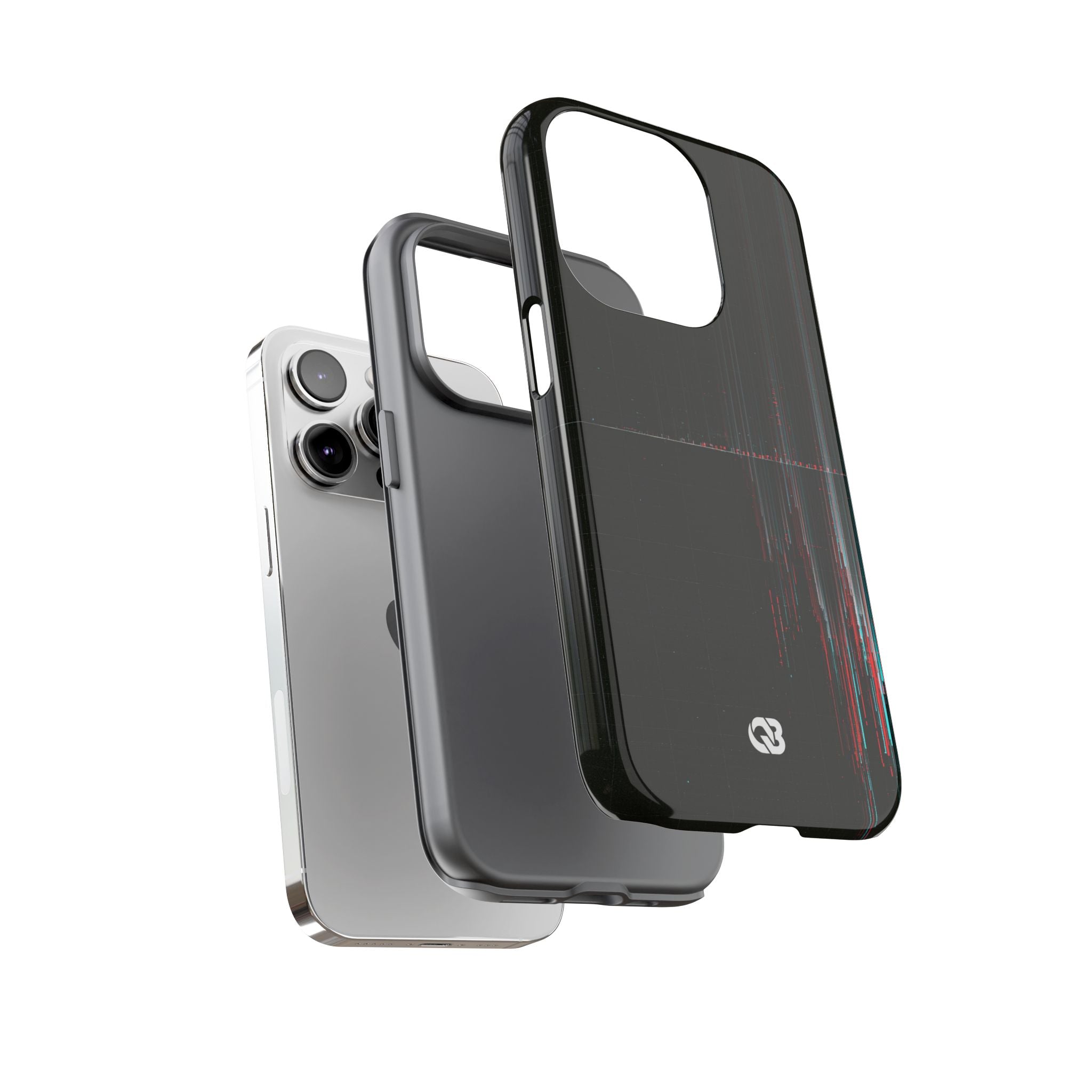 Black Tough Phone Case for iPhone - Corrupted Data Stream