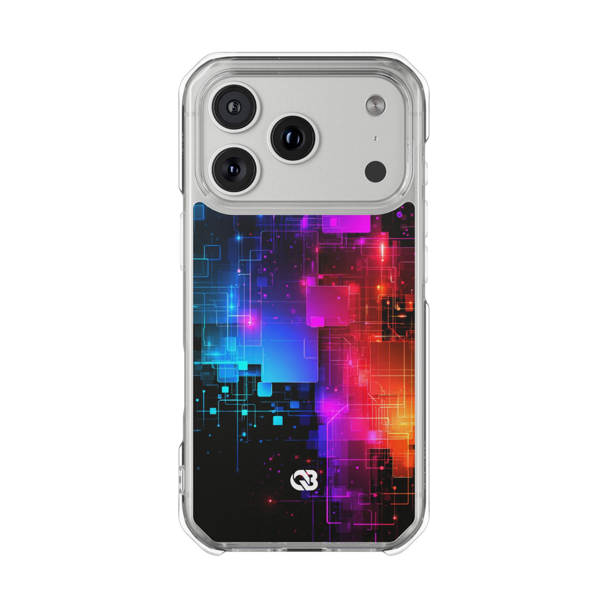 Spectral Circuit Grid · Clear Impact Magnetic Phone Case for iPhone · Black