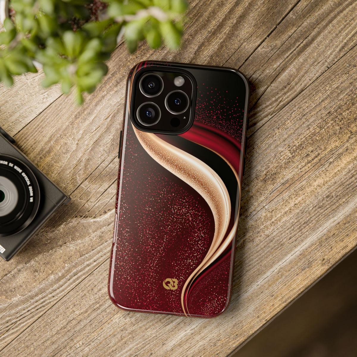 Gilded Crimson Flow · Tough Phone Case for iPhone · Red