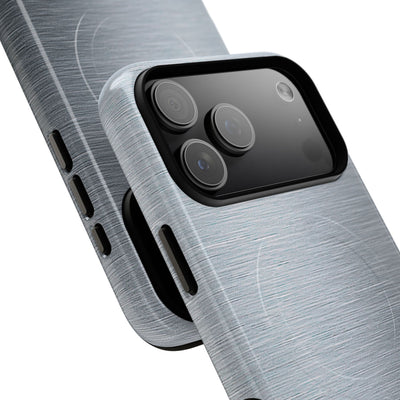 Silver Tough 2.0 Magsafe Phone Case for iPhone - Satin Chrome Grain