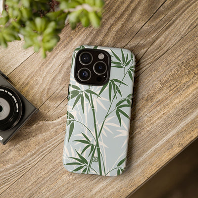 Green Tough Phone Case for iPhone - Kyoto Bamboo Canopy