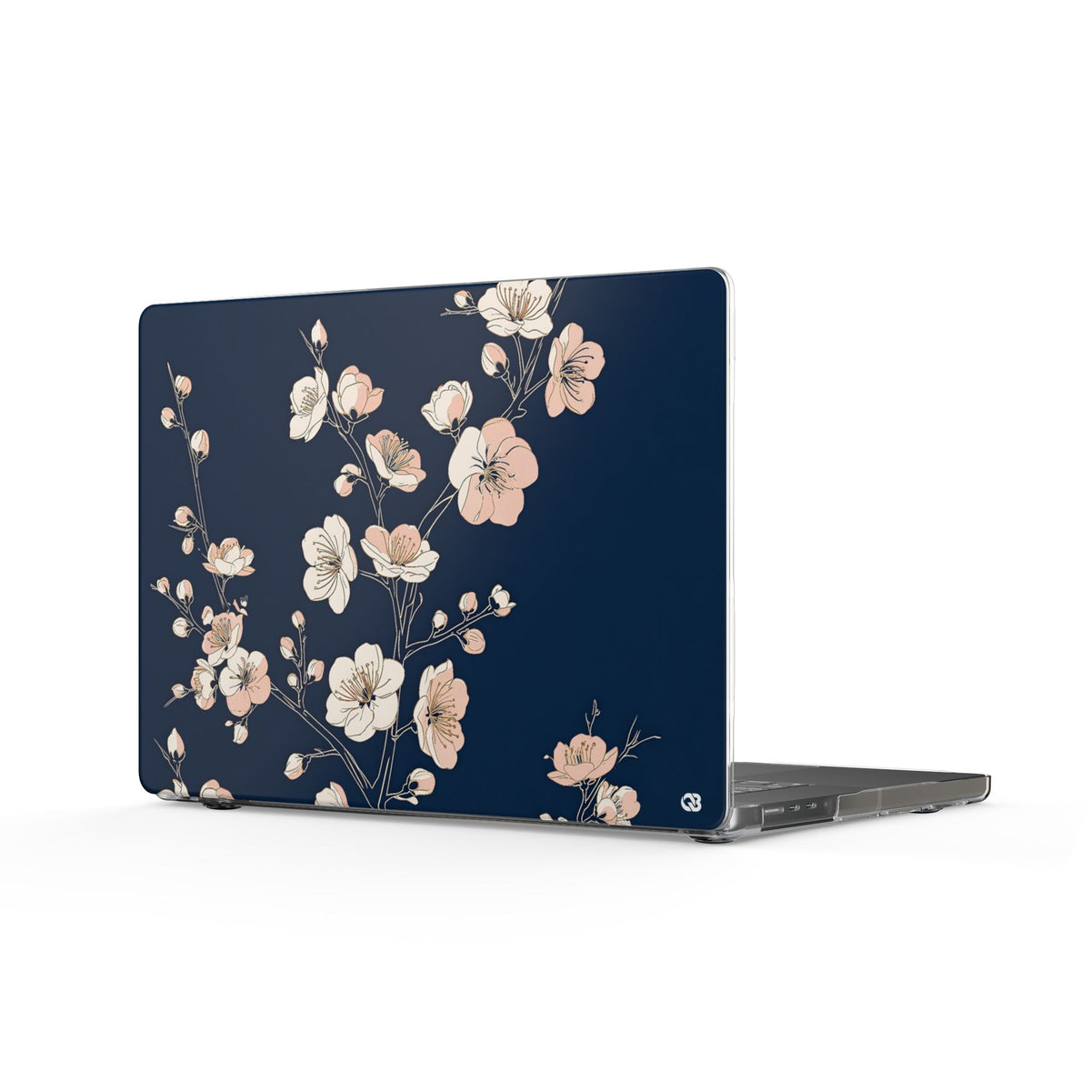 Midnight Plum Blossom · Clear Hard Case for MacBook · Blue