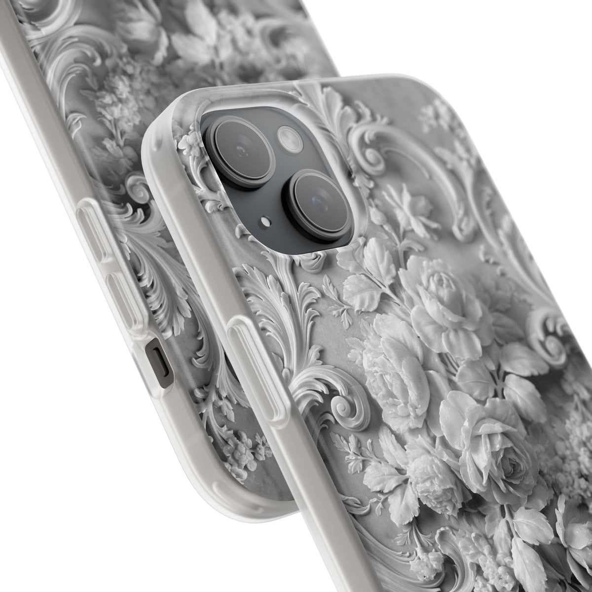 Rococo Marble Rose · Lite Phone Case for iPhone ·  White