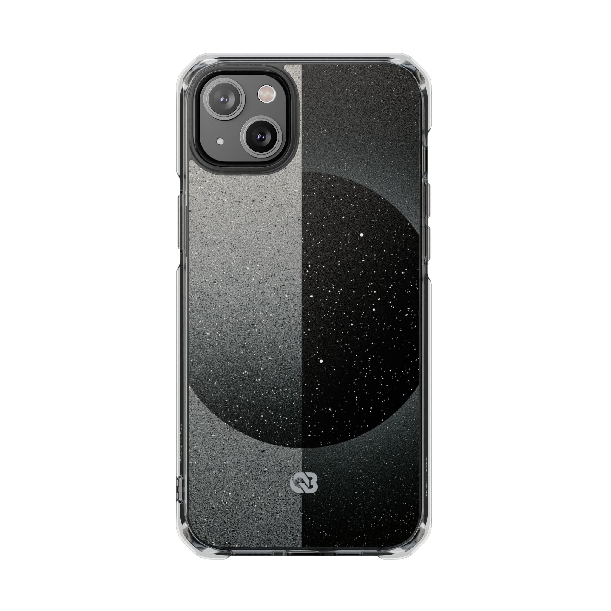 Black Impact MagSafe Phone Case for iPhone - Lunar Static Orbit