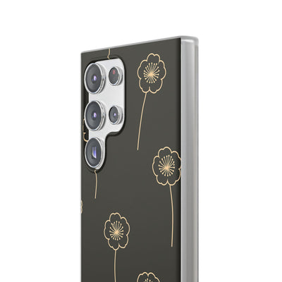 Black Lite Phone Case for Samsung - Obsidian Sand Petals
