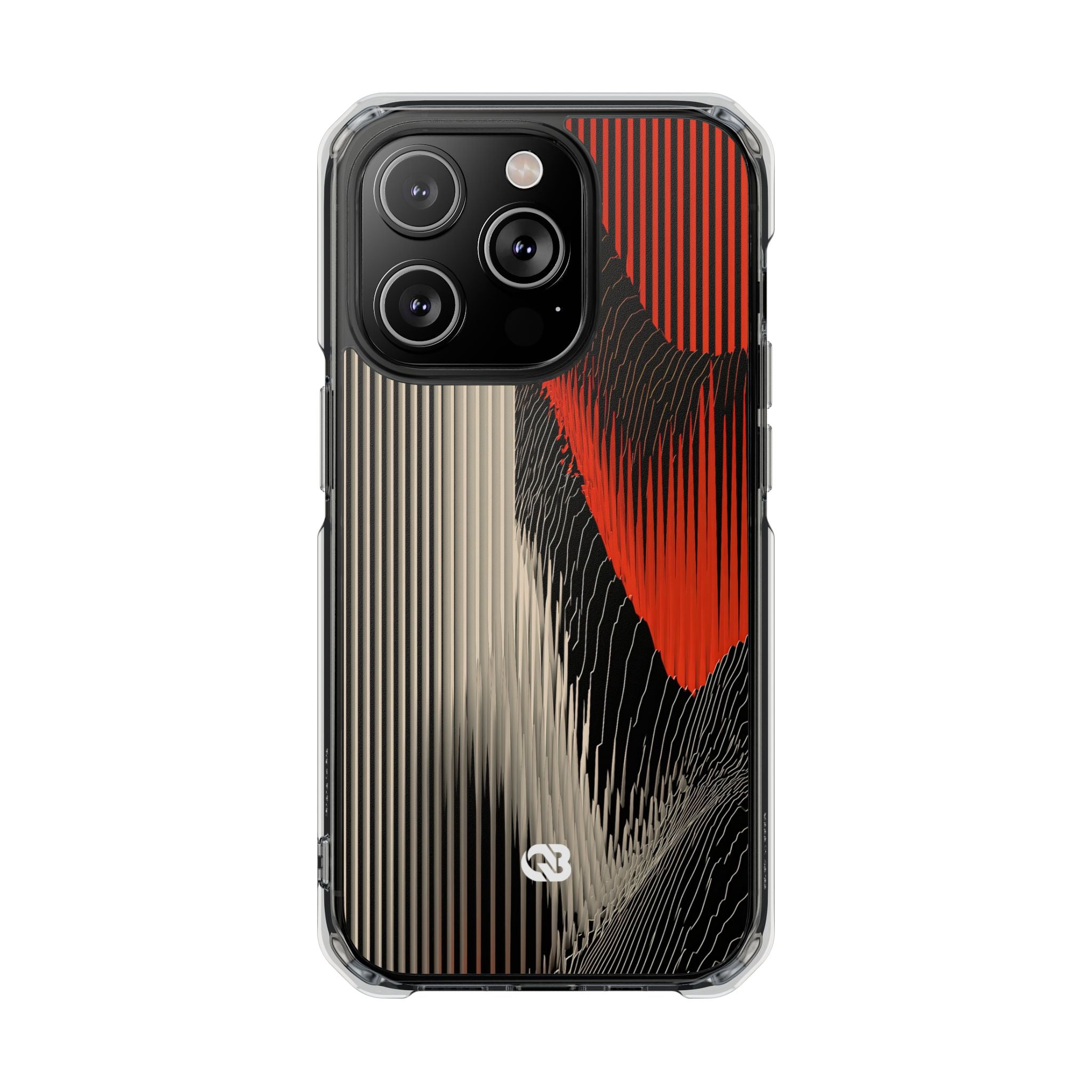 Red Impact MagSafe Phone Case for iPhone - Crimson Pulse Topo