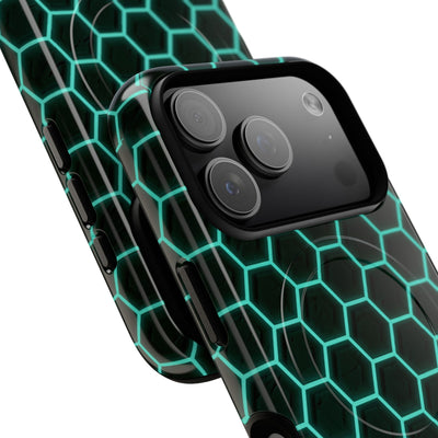 Neon Hex Spectrum · Tough 2.0 Magnetic Phone Case for iPhone · Teal