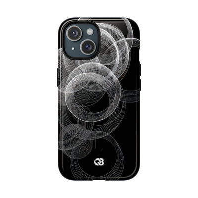 Black Tough 2.0 Magsafe Phone Case for iPhone - Kinetic Wireframe Orbit