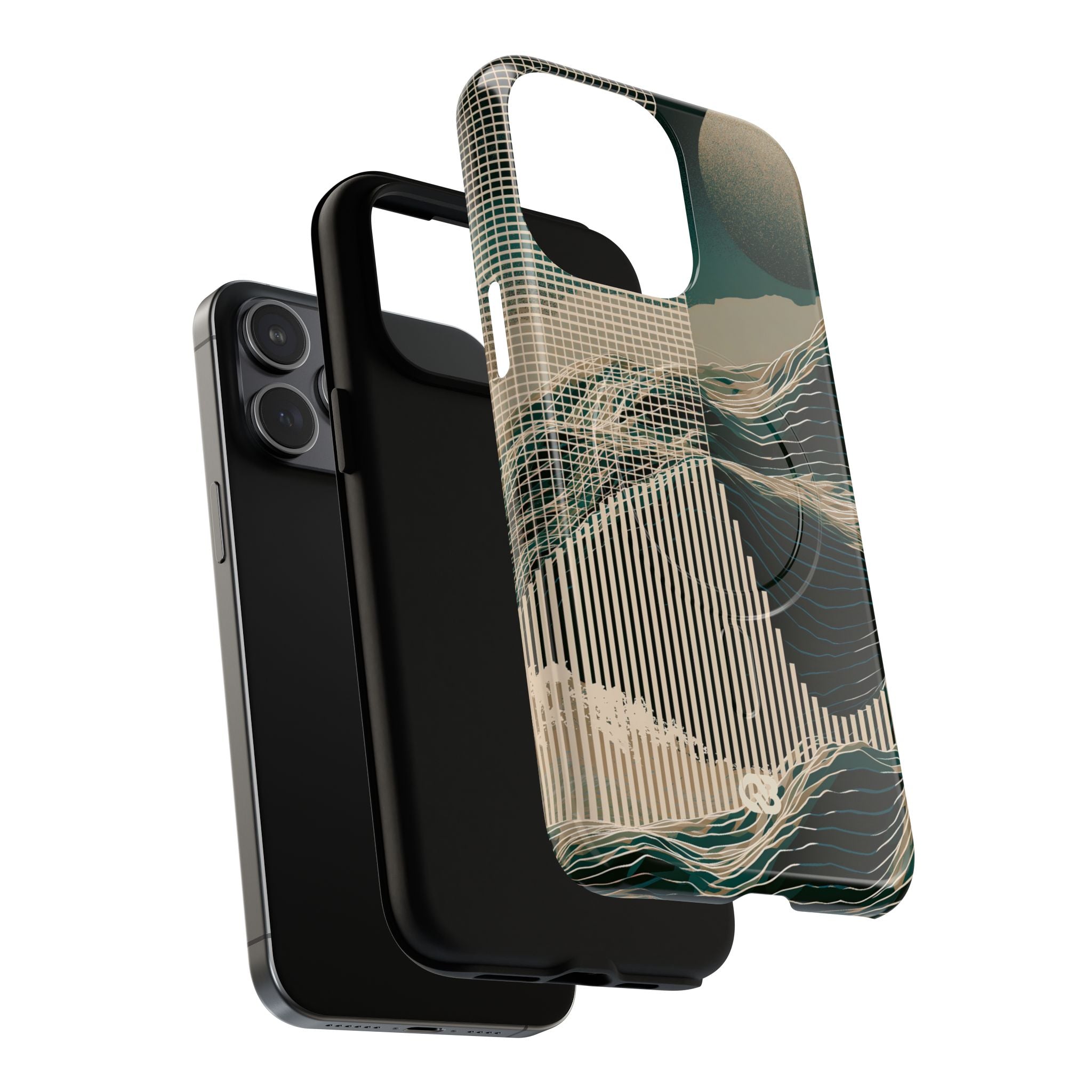 Green Tough 2.0 Magsafe Phone Case for iPhone - Lunar Moss Topography