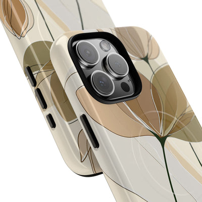 Beige Tough 2.0 Magsafe Phone Case for iPhone - Muted Ochre Petals