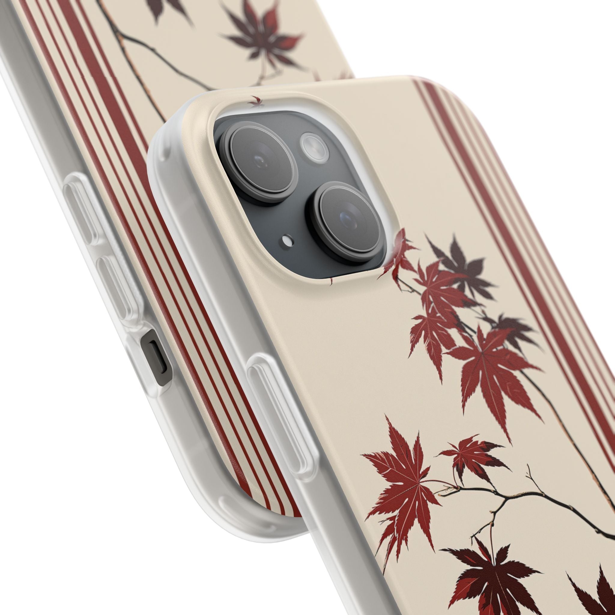 Red Lite Phone Case for iPhone - Crimson Momiji Stripe