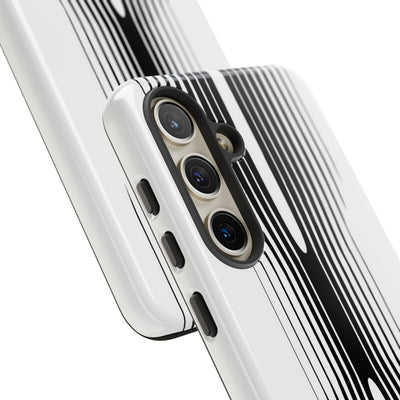 White Tough Phone Case for Samsung - Kinetic Mono Distortion