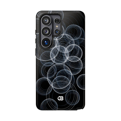 Black Tough Phone Case for Samsung - Frosted Ring Matrix