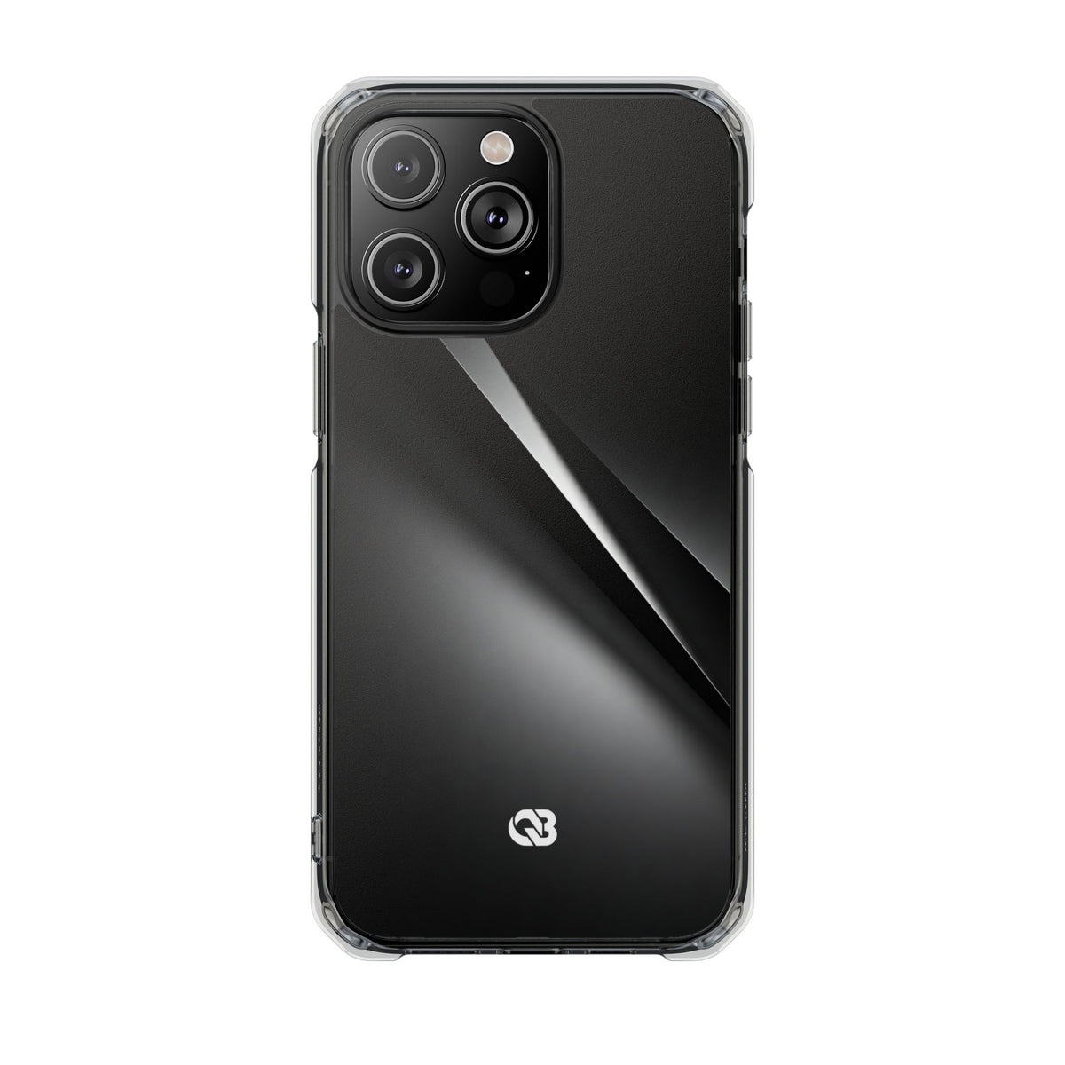 Obsidian Ridge · Clear Impact Magnetic Phone Case for iPhone ·  Black