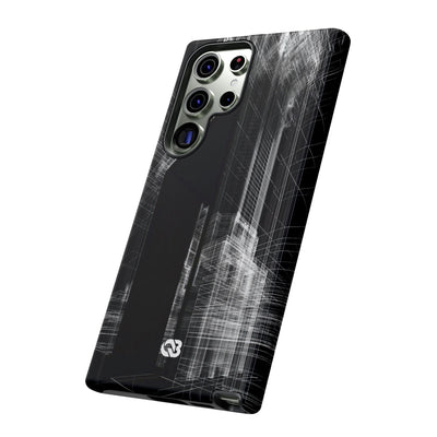 Black Tough Phone Case for Samsung - Ghost Urban Wireframe