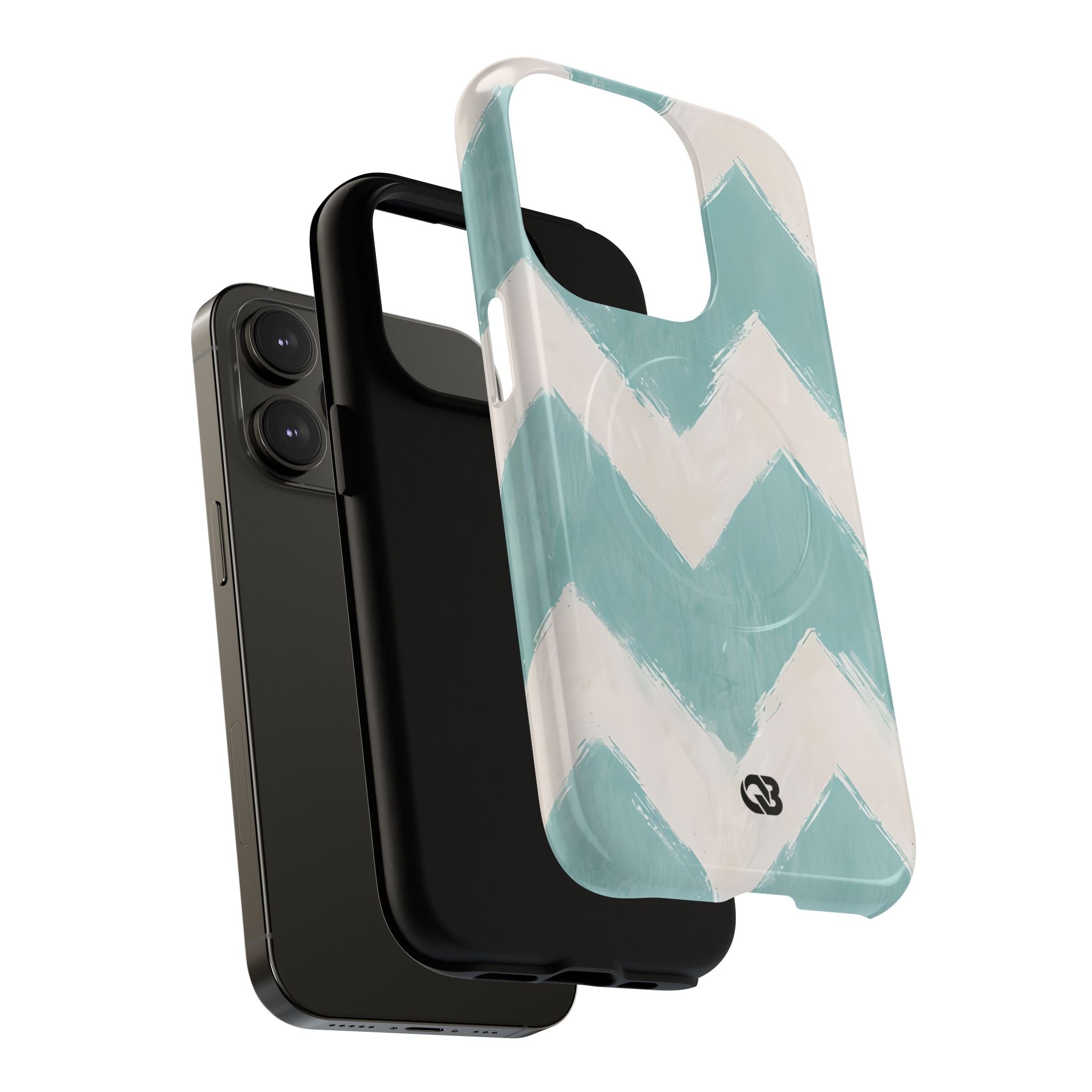 Teal Painted Chevron · Tough+ Phone Case for iPhone · Magsafe