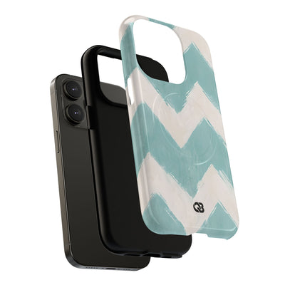 Teal Painted Chevron · Tough+ Phone Case for iPhone · Magsafe