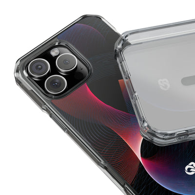 Black Impact MagSafe Phone Case for iPhone - Cobalt Crimson Flux
