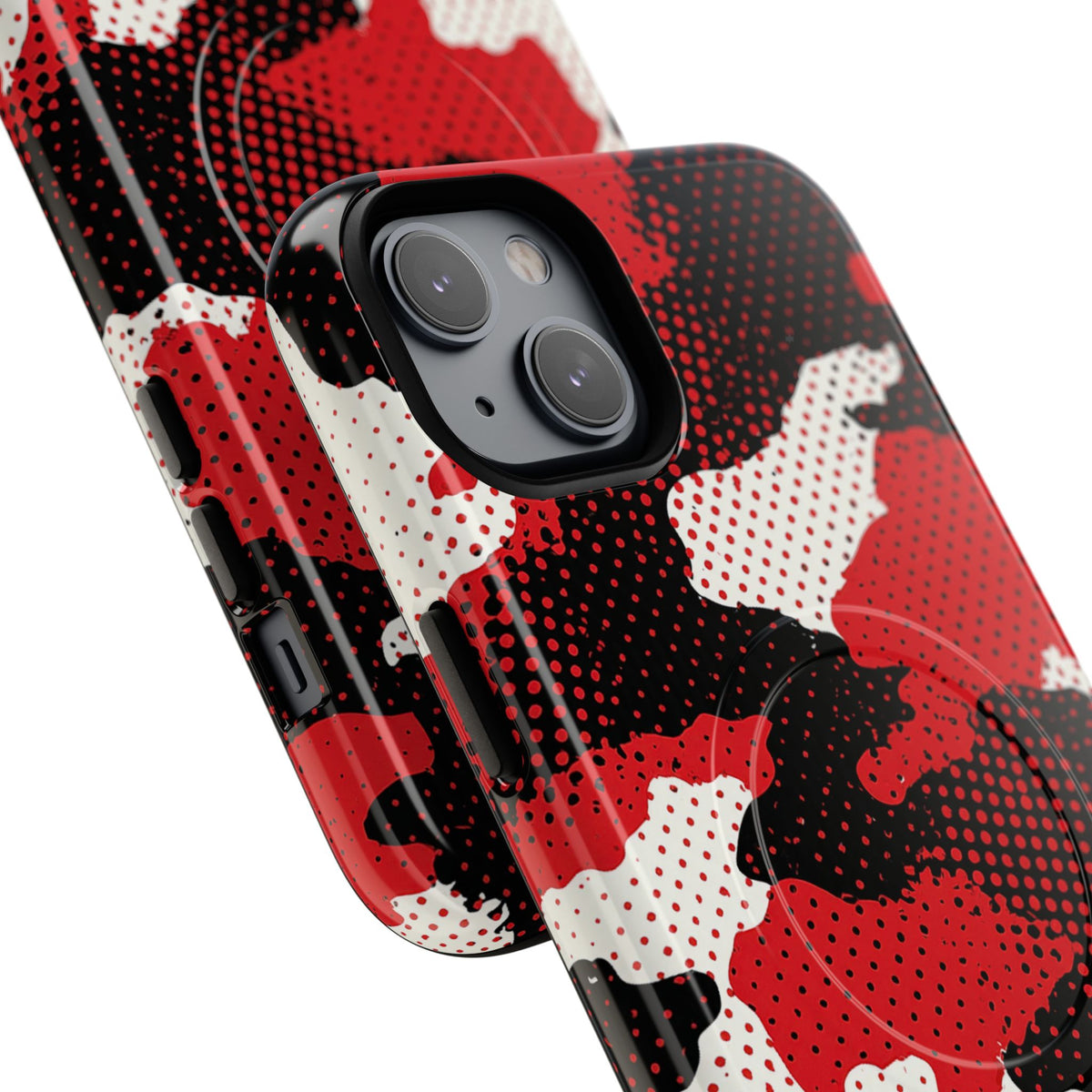Crimson Halftone Camo · Tough 2.0 Magnetic Phone Case for iPhone · Red