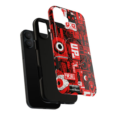 Neo Mecha Collage · Tough 2.0 Magnetic Phone Case for iPhone · Red